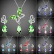 Dámský set - náhrdelník + náušnice Swarovski krystal motýl - 6 barev