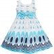 Dětské, dívčí letní šaty bílé s modrými ornamenty