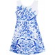 Dětské, dívčí letní šaty bílé s modrými kvítky