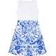 Dětské, dívčí letní šaty bílé s modrými kvítky