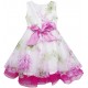 Dětské, dívčí společenské šaty bílé s růžovými květy pivoněk