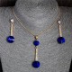 Luxusní set - náhrdelník + náušnice  modrý krystal