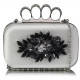 Luxusní společenská kabelka - stříbrná v dárkovém balení s krystaly