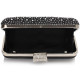 Luxusní společenská kabelka s kamínky - černá