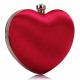 Luxusní společenská kabelka srdce s kamínky - červená