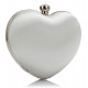 Luxusní společenská kabelka srdce s kamínky - stříbrná