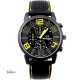 Pánské stylové sportovní silikonové hodinky - černé se žlutou