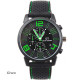 Pánské stylové sportovní silikonové hodinky - černé se zelenou