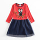 Dětské dívčí šaty, tunika s dlouhým rukávem červená se sovičkou