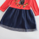 Dětské dívčí šaty, tunika s dlouhým rukávem červená se sovičkou