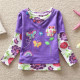 Dětské dívčí tričko vyšívané s motýlky a kamínky fialové