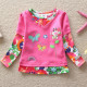 Dětské, dívčí tričko vyšívané s motýlky a kamínky růžové