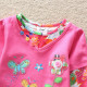 Dětské, dívčí tričko vyšívané s motýlky a kamínky růžové