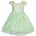 Dětské slavnostní šaty, vyšívané, zelenkavé s motýlky