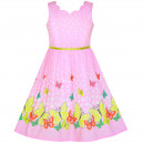 Dětské, dívčí letní šaty růžové s motýlky