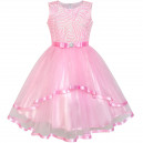 Dětské, dívčí společenské šaty, šaty pro družičku - růžové