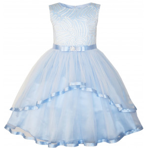 Dětské, dívčí společenské šaty, šaty pro družičku - modré