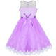 Dětské, dívčí společenské šaty, šaty pro družičku s krajkou fialové