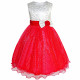 Dětské, dívčí společenské šaty, slavnostní třpytivé šaty - červené