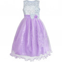 Dětské, dívčí společenské šaty, slavnostní třpytivé šaty - fialové