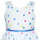 Dětské, dívčí letní šaty bílé s modrými kytičkami