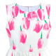 Dětské, dívčí letní šaty bílé s potiskem tulipánů
