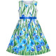 Dětské, dívčí letní šaty s potiskem modrých květin