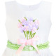 Dětské, dívčí letní šaty bílé s pestrými hortenziemi