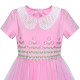 Dětské, dívčí letní šaty růžové s rukávky a výšivkou květin