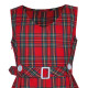 Dětské, dívčí šaty ve stylu školní uniformy - červené kostkované