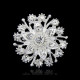Brož s krystaly- stříbrná květina