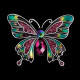 Módní brož s krystaly - barevný motýl