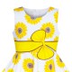 Dětské, dívčí šaty bílé se žlutými slunečnicemi a s kloboučkem 