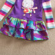 Dětské dívčí šaty, tunika s dlouhým rukávem fialová s králíčkemýlkami