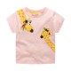Dětské, dívčí tričko krátký rukáv růžové s žirafou