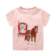 Dětské, dívčí tričko krátký rukáv růžové s koníkem