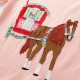 Dětské, dívčí tričko krátký rukáv růžové s koníkem