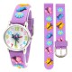 Dětské, dívčí, silikonové hodinky 3D s motýlky, voděodolné - fialové