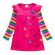 Dětské dívčí šaty, tunika s dlouhým rukávem s 3d hvězdičkami