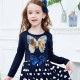 Dětské dívčí šaty, tunika s dlouhým rukávem měnící se obrázek motýl