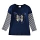Dětské, dívčí tričko dlouhý rukáv modré měnící se obrázek - motýl