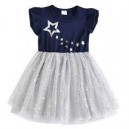 Dětské dívčí šaty, tunika krátký rukáv s hvězdičkami