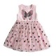 Dětské dívčí šaty, tunika krátký rukáv, jemně růžové s motýlkem