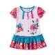 Dětské dívčí šaty, tunika krátký rukáv, barevné s výšivkou