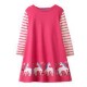 Dětské dívčí šaty, tunika s dlouhým rukávem růžová - jednorožci