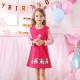 Dětské dívčí šaty, tunika s dlouhým rukávem růžová - jednorožci
