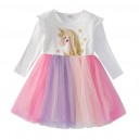 Dívčí šaty, tunika s duhovou sukní jednorožec unicorn  - růžová