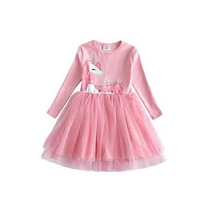 Dívčí šaty, tunika s tutu sukýnkou jednorožec růžová