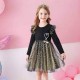 Dětské dívčí slavnostní šaty, tunika s tutu sukýnkou - černozlaté