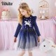 Dětské dívčí slavnostní šaty, tunika s tutu sukýnkou - jednorožec s hvězdami